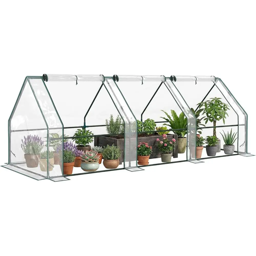 Greenhouse Mini Indoor - Tragbares Mini-Gewächshaus für Pflanzenwachstum, mit Reißverschluss-Rolltür,