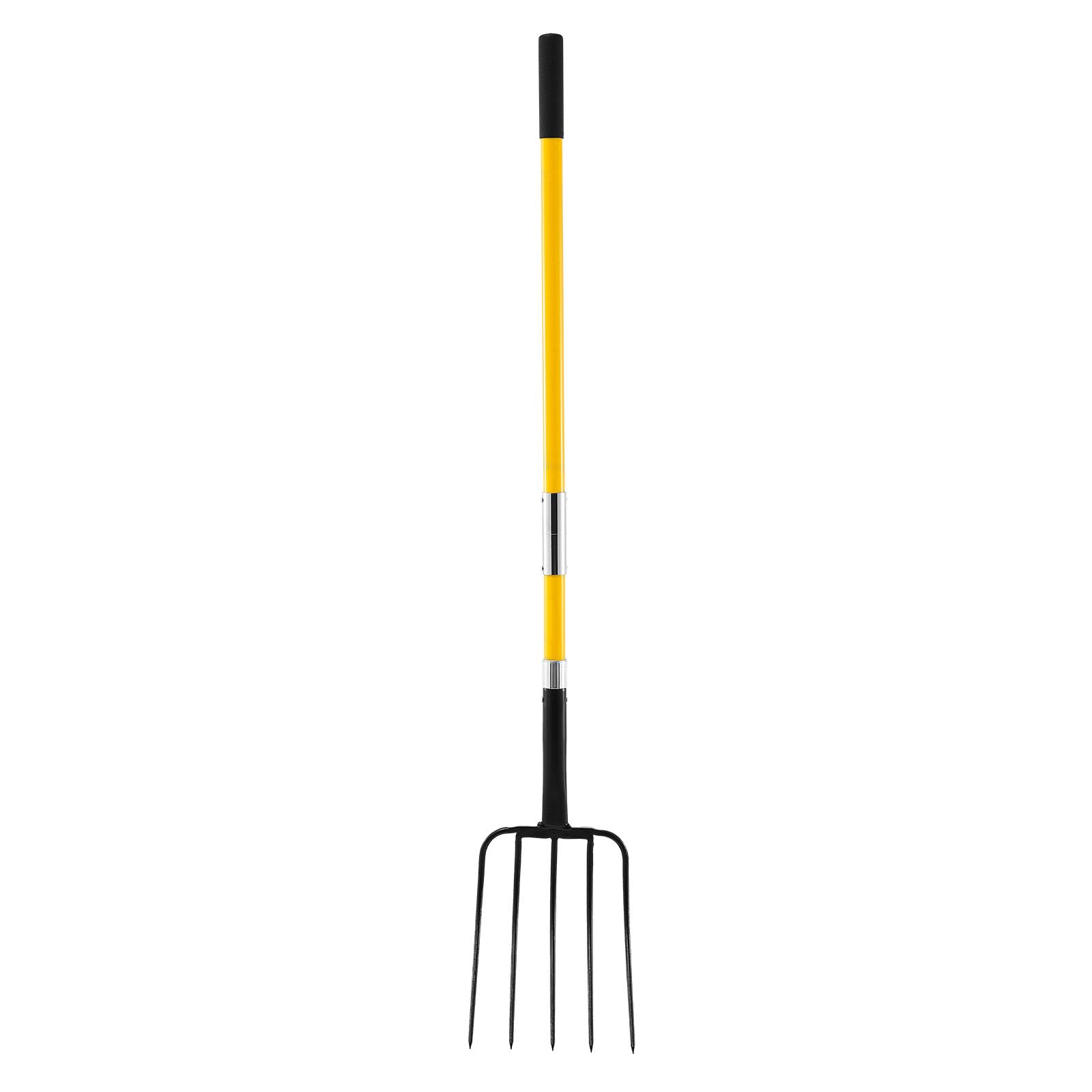 Spade Digging Fork - Gartenfurchen, 5-Zinken-Gartenfurchen mit Fiberglasgriff, 57 Zoll
