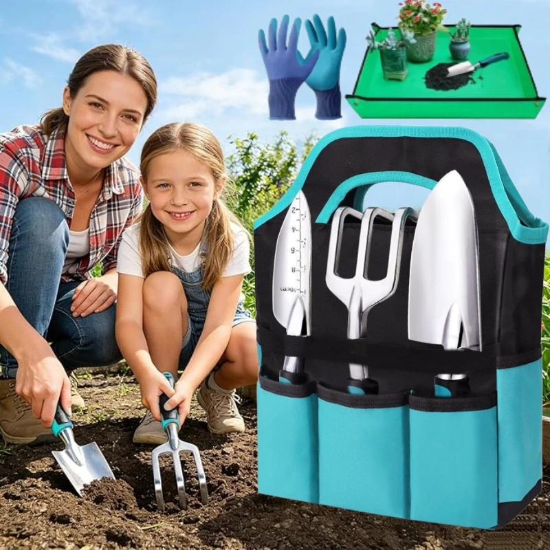 Spade Digging Fork - 7-teiliges Gartenwerkzeug-Set, robustes, langlebiges Pflanz-, Umtopf-