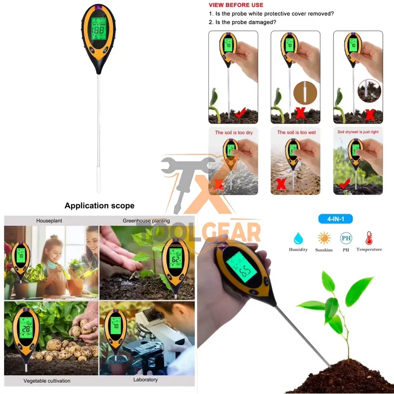 Soil Ph Meter - 2026 Bestseller* 4-in-1 Boden-pH-Messgerät Bodentester Feuchtigkeitsmesser