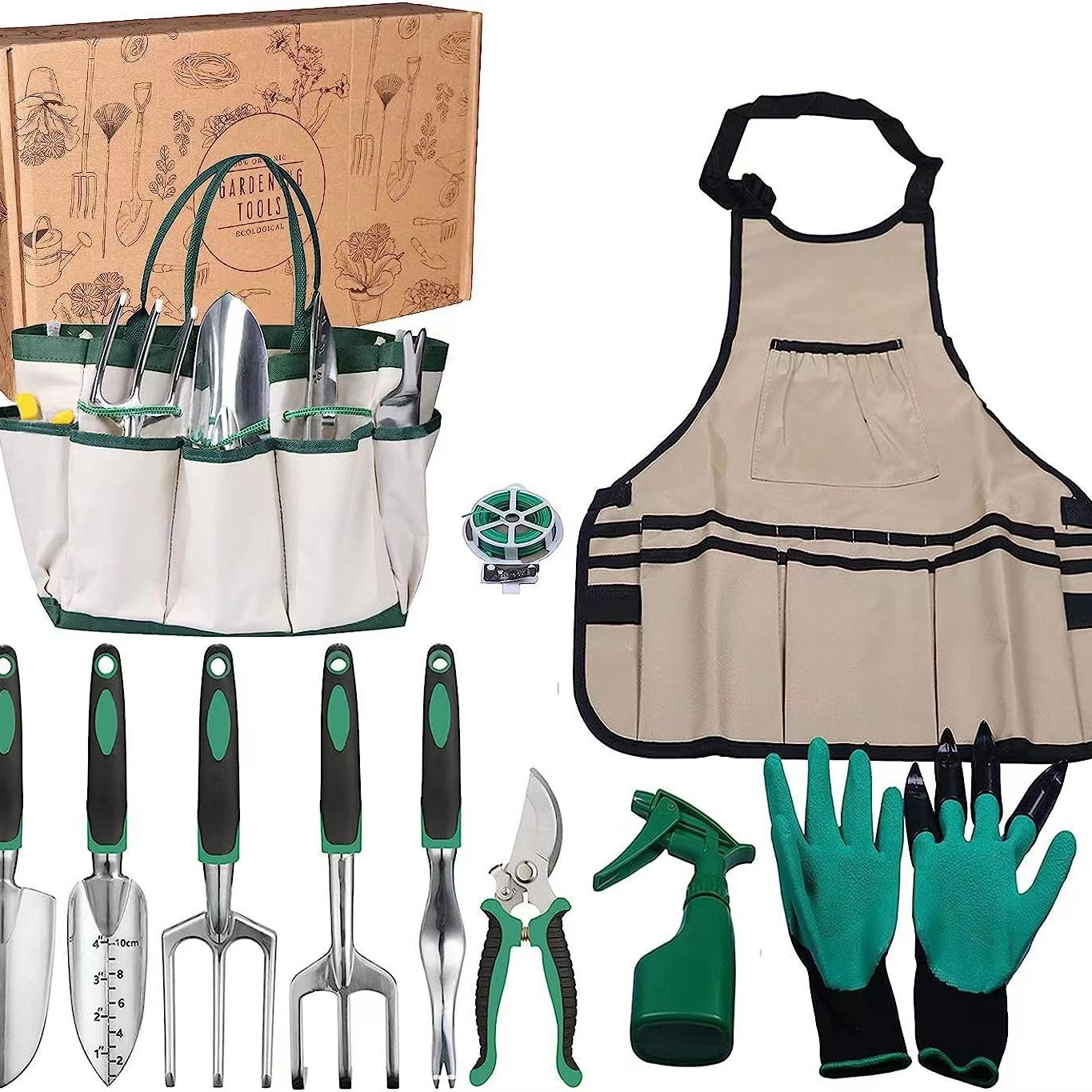 Gardening Tools Shovel - 11-teiliges Gartenwerkzeug-Set aus Aluminiumlegierung und Edelstahl