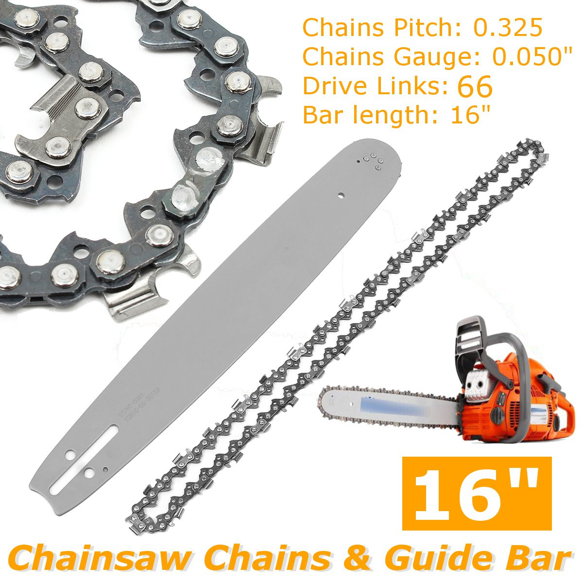 Husqvarna Chainsaw 450 - Ketten führungs stange und Kettensäge, Halb-Meißel-Kette