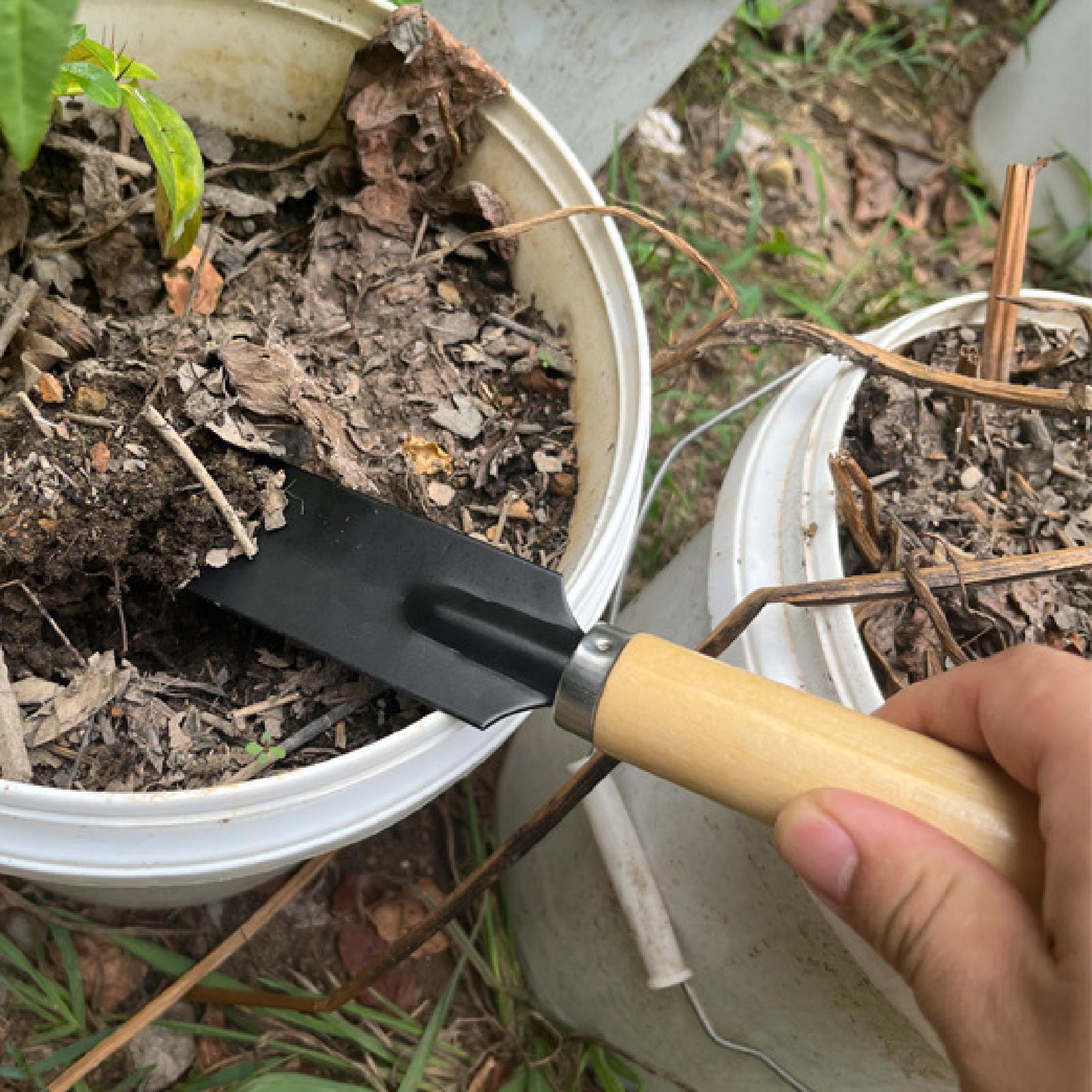 Gardening Tools Shovel - Kleines Gartenspaten-Grabwerkzeug mit Holzgriff, multifunktionales Gartengerät,