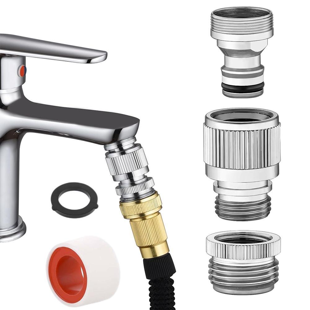 Gardening Tools Bundle - Wasserhahn-Adapter-Set für Gartenschläuche und Duschanschluss, Schnellanschlüsse,