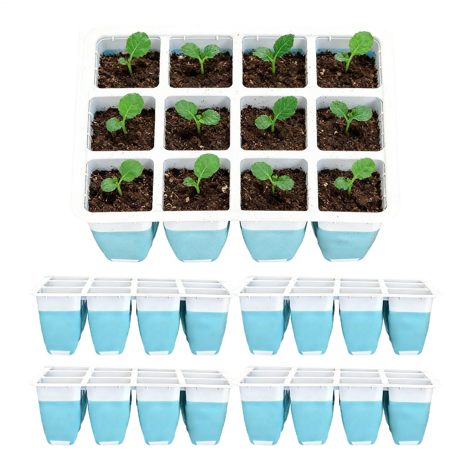 Seed Starter Trays - 5er-Pack Silikon-Anzuchtschalen mit 60 Zellen, Wiederverwendbare