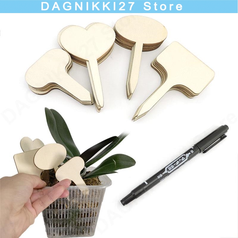 Gardening Tools Labeled - 10x T-Typ Pflanzenetiketten aus Holz, umweltfreundliche