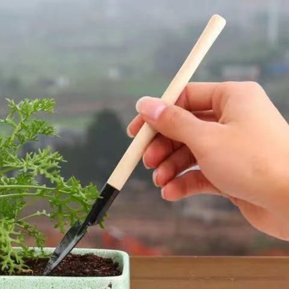 Spade Digging Fork - Multifunktionales Mini-Gartenwerkzeug-Set mit Holzgriff, Boden-Grabeschaufeln, Bonsai-Umtopfwerkzeuge,