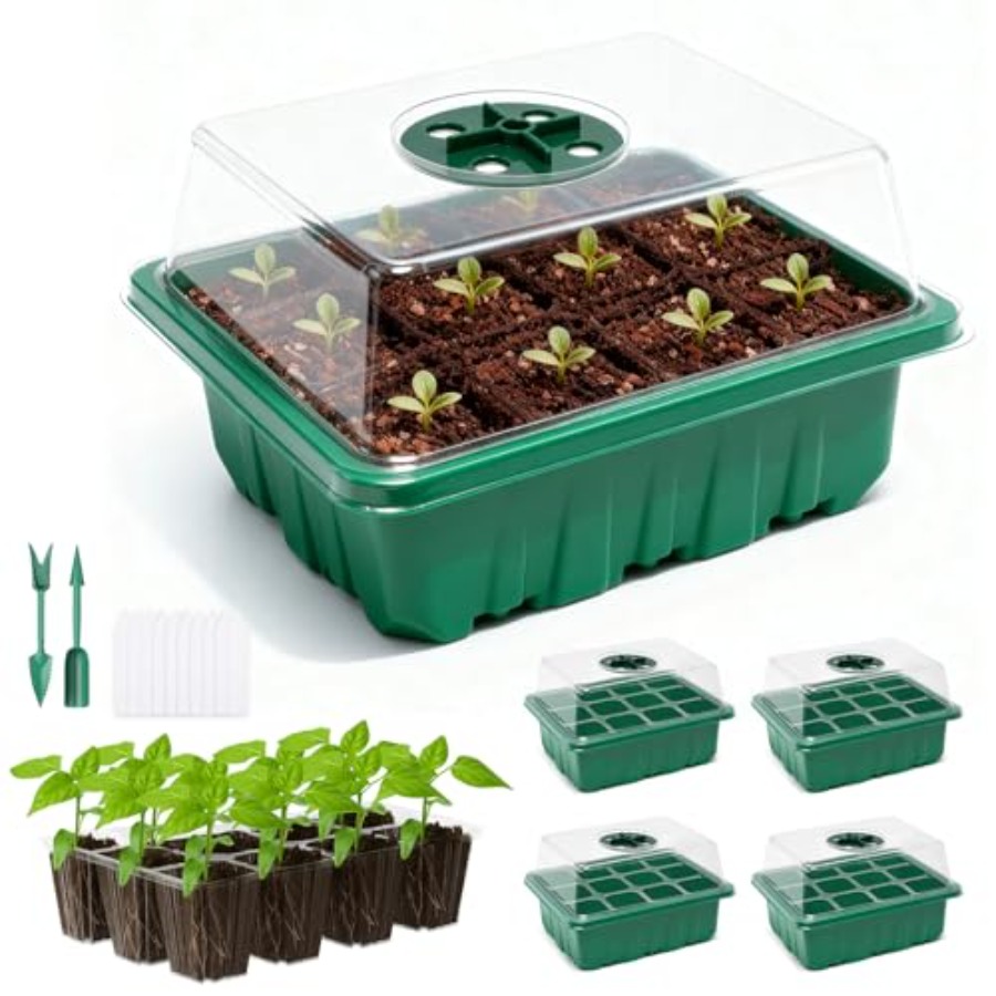 Greenhouse Mini Indoor - 5er-Pack Anzuchtschalen mit Feuchtigkeitskuppel, Anzuchtset mit