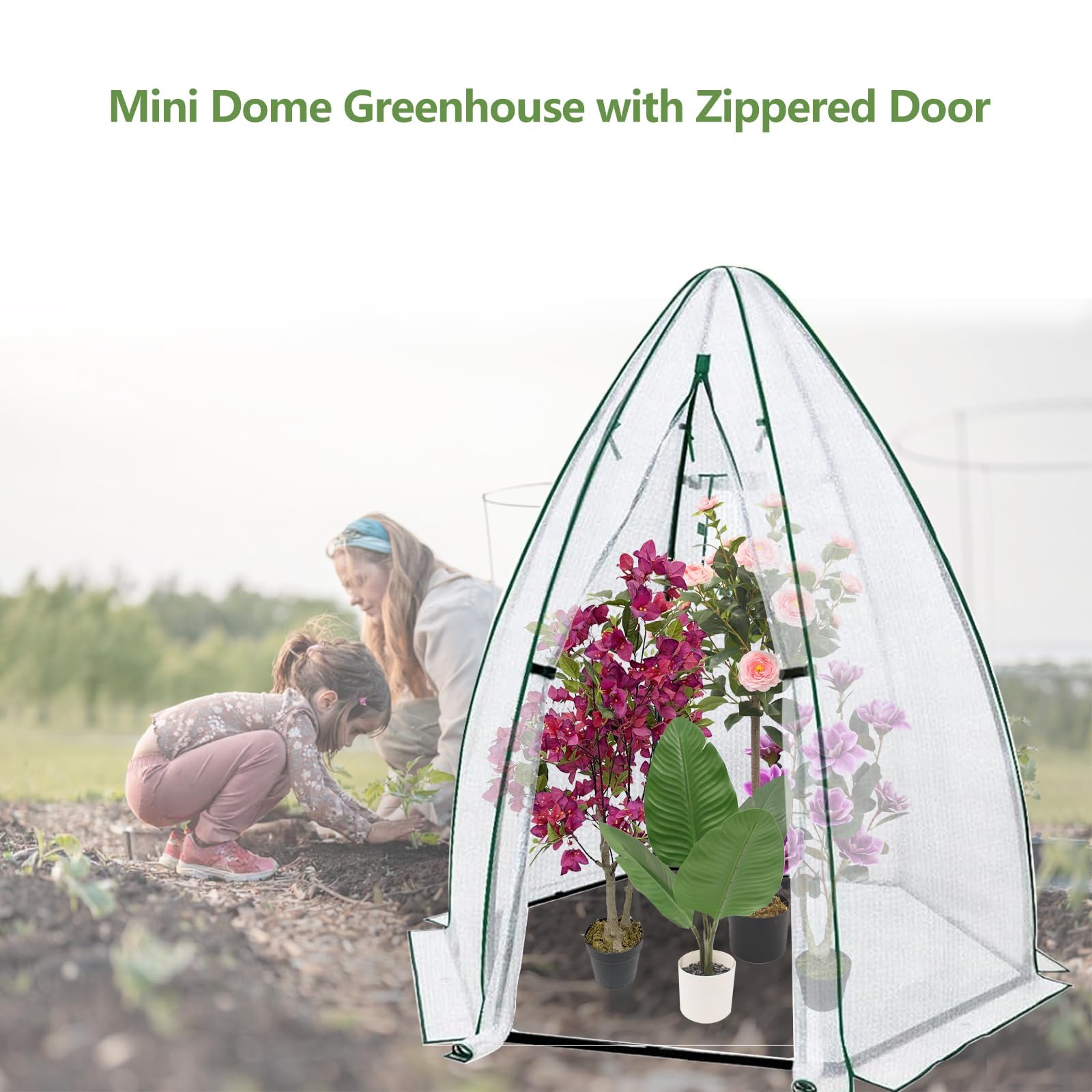 Greenhouse Mini Indoor - 54x54x71 Mini-Sechseck-Gewächshaus, tragbares begehbares Gewächshaus mit