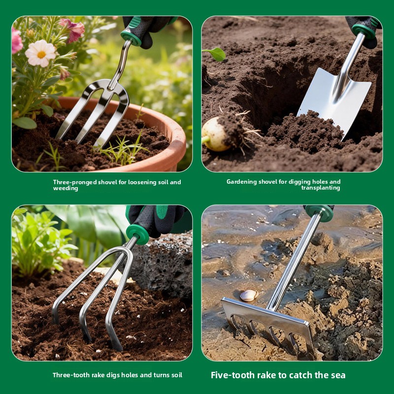5-teiliges Edelstahl-Gartenhan – Spade Digging Fork Bewertung und Preis