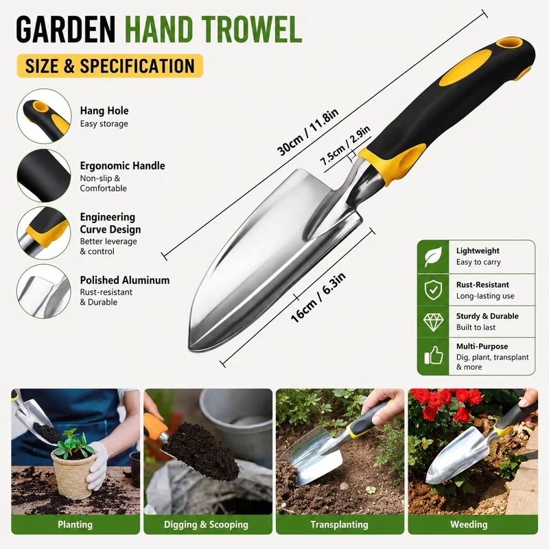 Edelstahl-Gartenschaufel mit R – Garden Hand Trowel Bewertung und Preis