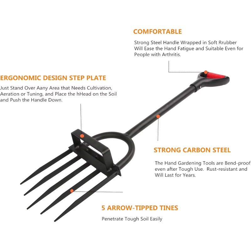 Robuste 5-Zinken-Gartengabel a – Spade Digging Fork Bewertung und Preis